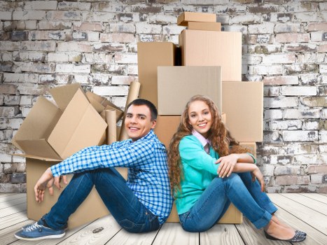 Packed boxes and household items ready for a local house move