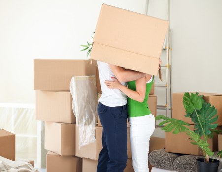 Moving van near residential streets in Hither Green